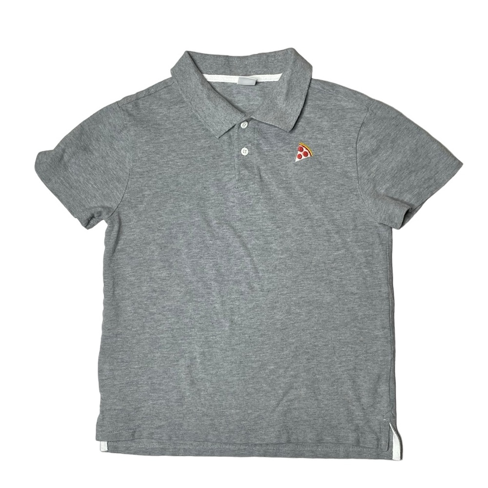 Gymboree L heather gray pizza polo